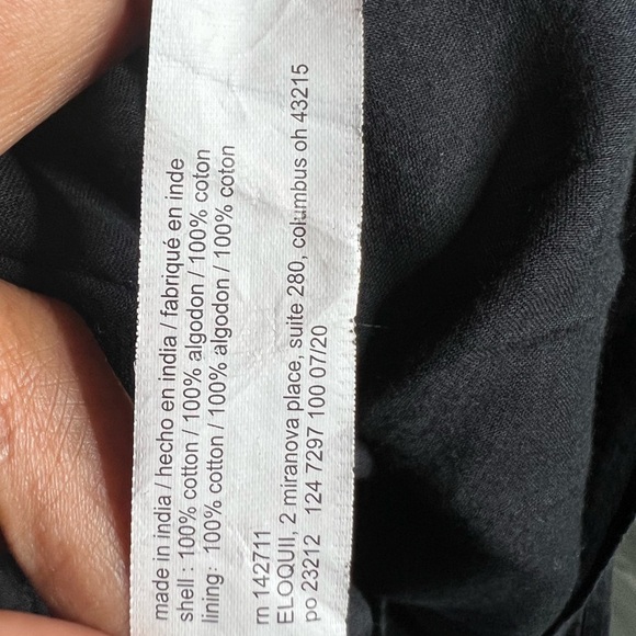 Eloquii Black Long Sleeve Round Neck Tiered Dress with Belt Plus Size 28 - Picture 7 of 7